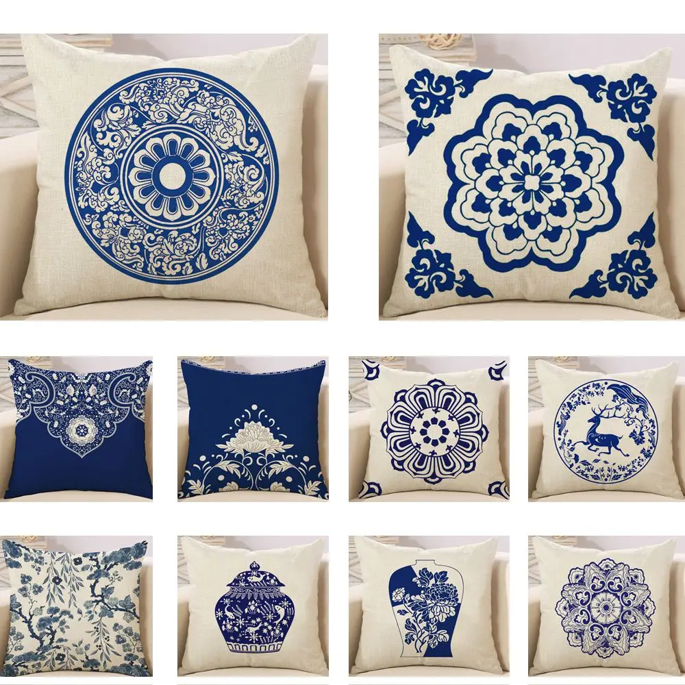 RUBYLOVE Retro Classical Chinese Style Cushion Covers Blue And White Porcelain Printed Throw Pillows Cases Home Sofa Car Decor
RUBYLOVE Retro Classical Chinese Style Cushion Covers Blue And White Porcelain Printed Throw Pillows Cases Home Sofa Car Decor