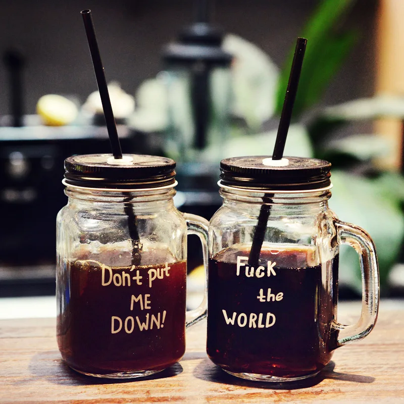 Funny English Letter Design Water Bottle Portable With Straw Drink Bottle Humanized Handgrip Bottle Glass 450ml
Funny English Letter Design Water Bottle Portable With Straw Drink Bottle Humanized Handgrip Bottle Glass 450ml