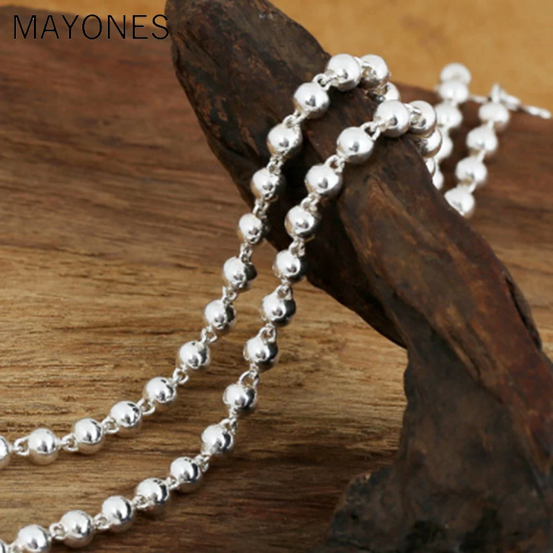 5mm Width Simple 925 Sterling Silver Ball Chains Necklaces Vintage Silver Beads Chain Necklace For Women Female Kids Jewelry
5mm Width Simple 925 Sterling Silver Ball Chains Necklaces Vintage Silver Beads Chain Necklace For Women Female Kids Jewelry