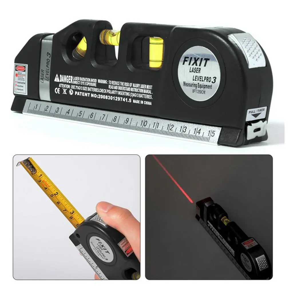 Multifunction Laser Level Horizon Vertical Measure 8FT Aligner Standard Metric Rulers Multipurpose | Инструменты