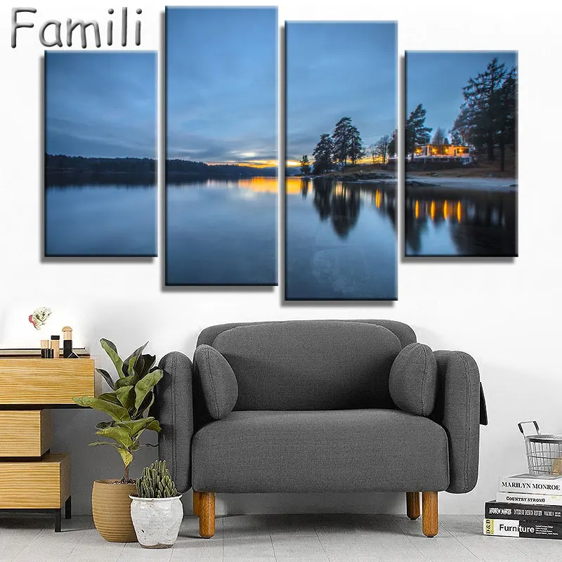 Wall Art Poster Modern Home Decor Living Room 4Panel Northern Lights Over Snow Mountain Norway Landscape Canvas Painting UnFrame
Wall Art Poster Modern Home Decor Living Room 4Panel Northern Lights Over Snow Mountain Norway Landscape Canvas Painting UnFrame