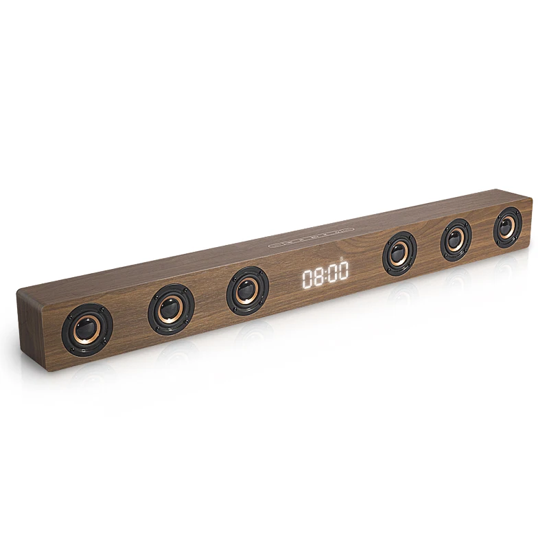 D80 wooden sound bar led display alarm clock bluetooth home audio sound system 3d stereo music surround support HDMI, AUX
D80 wooden sound bar led display alarm clock bluetooth home audio sound system 3d stereo music surround support HDMI, AUX