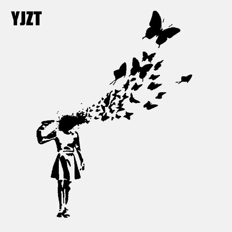 YJZT 13CM*17.3CM Banksy Suicide Girl Butterfly Vinyl Car Sticker Decal Graffiti Decor Art Black/Silver C24-0203
YJZT 13CM*17.3CM Banksy Suicide Girl Butterfly Vinyl Car Sticker Decal Graffiti Decor Art Black/Silver C24-0203