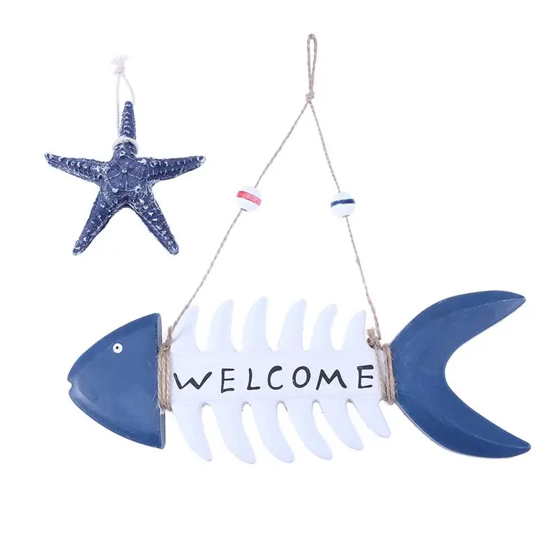 Summer Theme Creative Wooden Door Ornaments Fishbone Shape WELCOME Door Sign Hanging Decor for Home Shop (Door Sign+Sea Star) 
Summer Theme Creative Wooden Door Ornaments Fishbone Shape WELCOME Door Sign Hanging Decor for Home Shop (Door Sign+Sea Star)