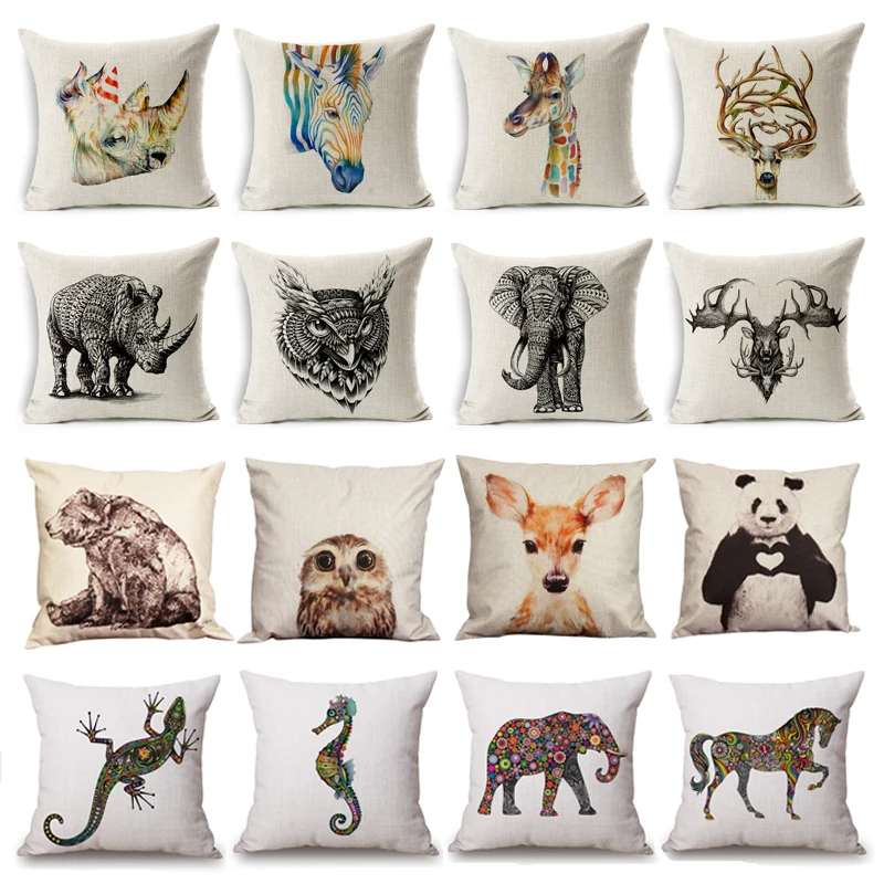 Wild Animal Decorative Cushion Cover 45x45CM (18x18IN) Elephant Owl Elk Square Throw Pillow Cover Cotton Linen Pillow Case
Wild Animal Decorative Cushion Cover 45x45CM (18x18IN) Elephant Owl Elk Square Throw Pillow Cover Cotton Linen Pillow Case
