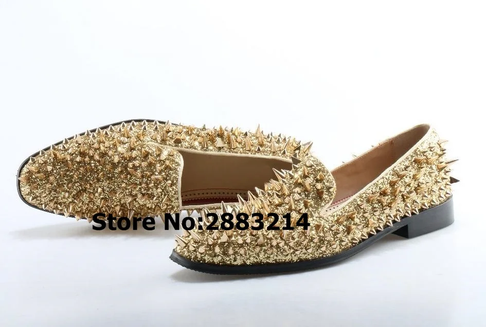 silver spiked loafers mens