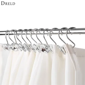 DRELD 12pcs Rhinestones Glide Rings Curtain Hooks Fashion Durable Shower Bathroom Shower Curtain Hanger Hook Metal Ring
DRELD 12pcs Rhinestones Glide Rings Curtain Hooks Fashion Durable Shower Bathroom Shower Curtain Hanger Hook Metal Ring