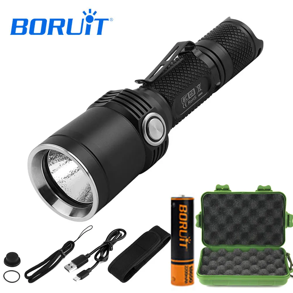 BORUIT Powerful Tactical 11 Modes LED Flashlight 18650 XPL2 1800LM High Power Pocket Light Torch Lanterna USB Flashlamp Camping
BORUIT Powerful Tactical 11 Modes LED Flashlight 18650 XPL2 1800LM High Power Pocket Light Torch Lanterna USB Flashlamp Camping