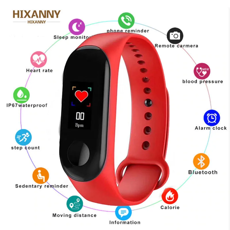 M3 Smart Bracelet Women Men Call Information Reminder Heart Rate Sports Waterproof Color Screen Smart Bracelet For Android IOS
M3 Smart Bracelet Women Men Call Information Reminder Heart Rate Sports Waterproof Color Screen Smart Bracelet For Android IOS