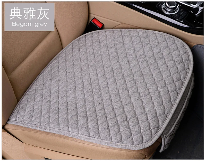 Linen Fabric Car Seat Cover Four Seasons Front Rear Flax Cushion Breathable Protector Mat Pad Auto accessories Universal Size Sadoun.com