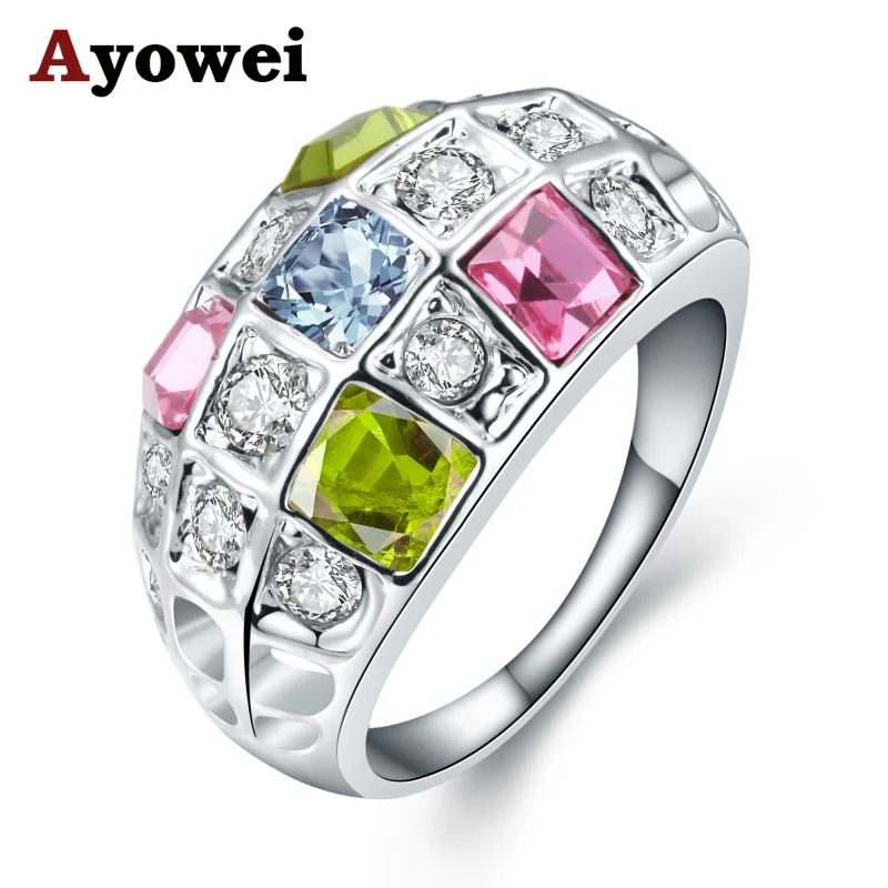 Ayowei Multicolor Cubic Zirconia for Ladies Stamped Silver Jewelry Excellent Fashion Rings USA size #6#7#8#9#10 JR2155A
Ayowei Multicolor Cubic Zirconia for Ladies Stamped Silver Jewelry Excellent Fashion Rings USA size #6#7#8#9#10 JR2155A