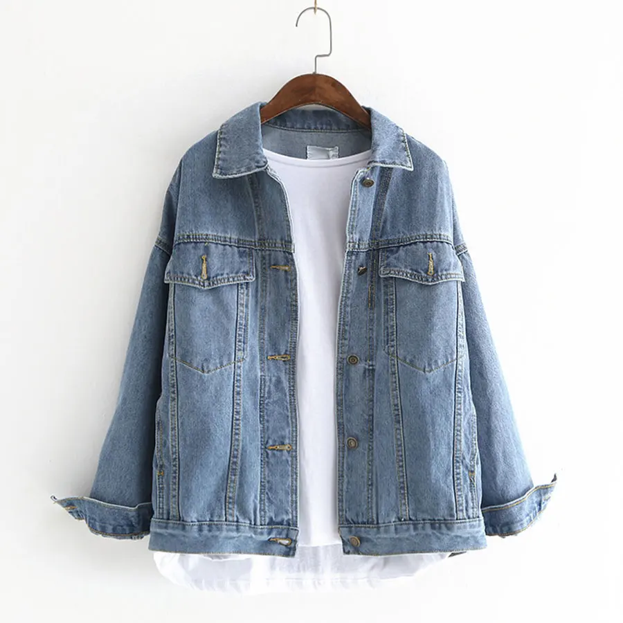 Solid Turn-down Casual Denim Jackets Women Button Long Sleeve Pockets Slim Coats Autumn Ladies Fashion Wild Jean Outerwear New
Solid Turn-down Casual Denim Jackets Women Button Long Sleeve Pockets Slim Coats Autumn Ladies Fashion Wild Jean Outerwear New