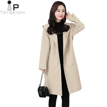 Autumn Faux Woolen Coat Women Hooded New Loose Plus Size Sashes Long Black Wool Coat Women Fashion Winter Female Jacket 3XL4XL
Autumn Faux Woolen Coat Women Hooded New Loose Plus Size Sashes Long Black Wool Coat Women Fashion Winter Female Jacket 3XL4XL
