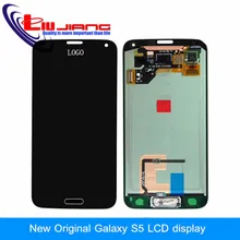 Original Black Replacement Parts For Samsung Galaxy S5 i9600 LCD Display Touch Screen Digitizer with HOME button +Glass film