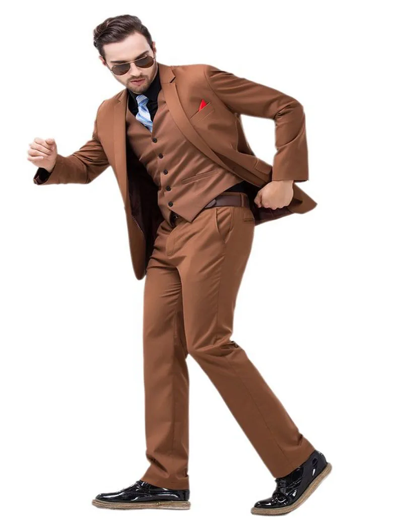 Brown Groom Tuxedos With Notvhed Lapel Dinner Jacket Men's Wedding Tuxedos Groomsman Evening Suits (jacket+pants+vest+tie)
Brown Groom Tuxedos With Notvhed Lapel Dinner Jacket Men's Wedding Tuxedos Groomsman Evening Suits (jacket+pants+vest+tie)