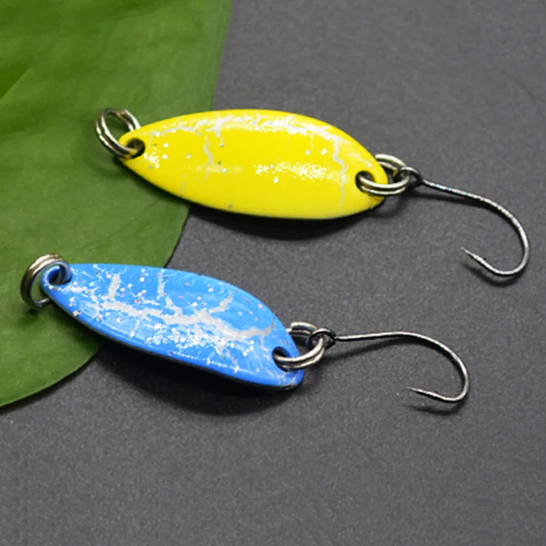 5Pcs 3.2cm/3g Wobbler Sequin Spoon Lures Artificial Bass Hard Baits Single Hook Tackle Lures Trout Blinker Fishing Tackle