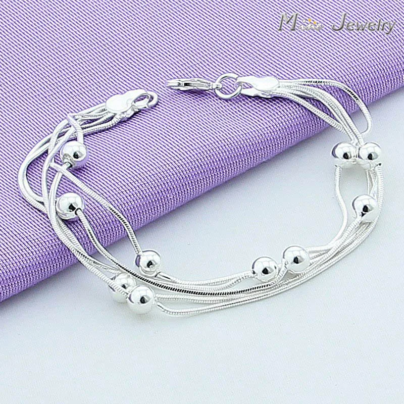 Free Shipping Silver Jewelry 925 Silver Bracelets Beads Bracelet Silver Chain Bracelets Jewelry For Women Gift
Free Shipping Silver Jewelry 925 Silver Bracelets Beads Bracelet Silver Chain Bracelets Jewelry For Women Gift