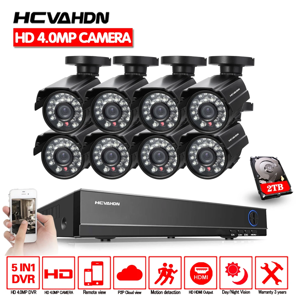 HCVAHDN 8CH HD AHD 4MP Home Outdoor Security Camera System Kit Video Surveillance Bullet CCTV Camera P2P Camera
HCVAHDN 8CH HD AHD 4MP Home Outdoor Security Camera System Kit Video Surveillance Bullet CCTV Camera P2P Camera