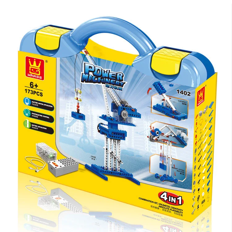 4 in 1 STEAM Building Bricks Crane Caterpilla 173pcs Light-emitting Motor Power Machinery Technical Blocks Set Science Toys
4 in 1 STEAM Building Bricks Crane Caterpilla 173pcs Light-emitting Motor Power Machinery Technical Blocks Set Science Toys