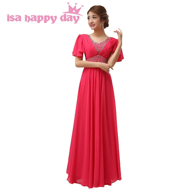 long black red hot pink cap sleeve vestido bridesmaid women fall party dress plus size of the bride bridesmaids dresses H2258
long black red hot pink cap sleeve vestido bridesmaid women fall party dress plus size of the bride bridesmaids dresses H2258