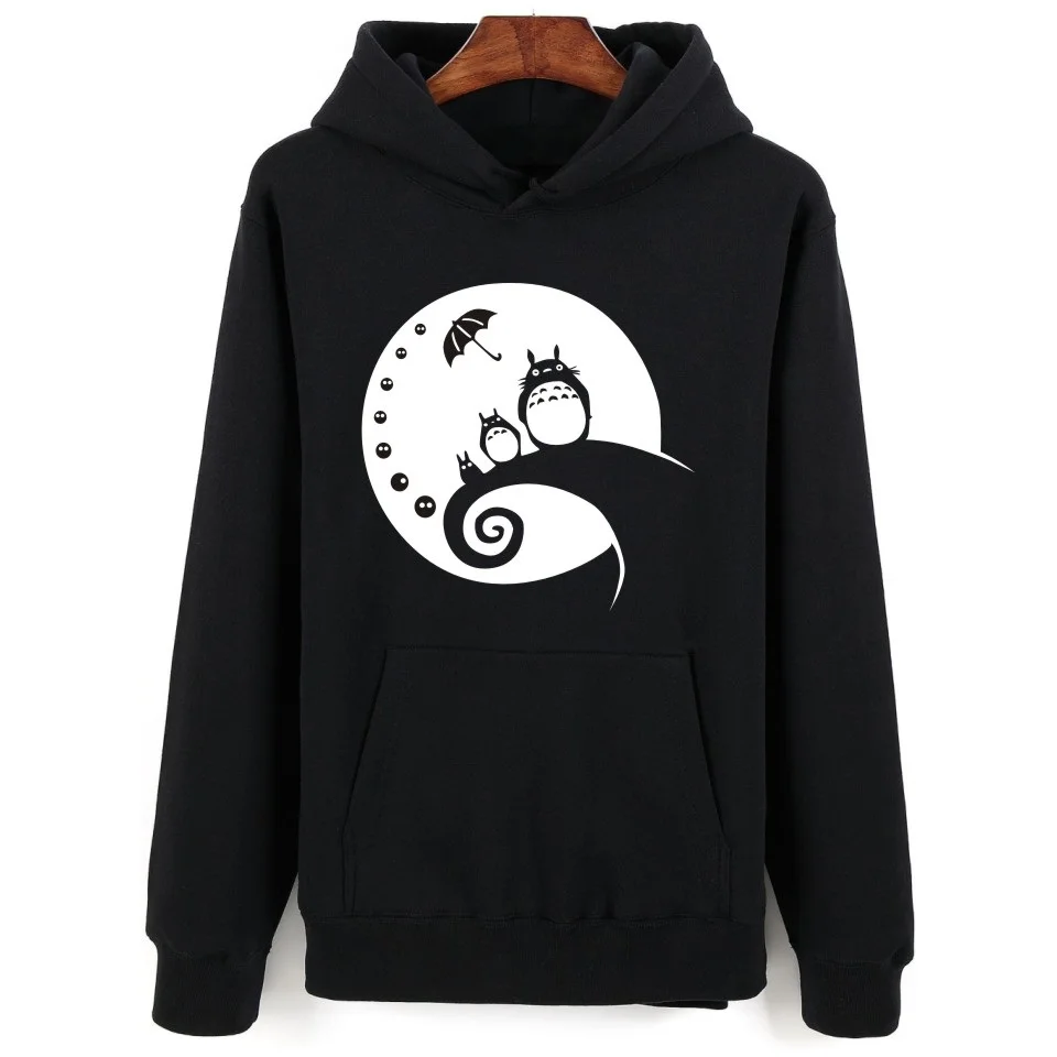 Толстовка с капюшоном в стиле м/ф Мой сосед тотор|hoodie long|oversized hoodhood black |