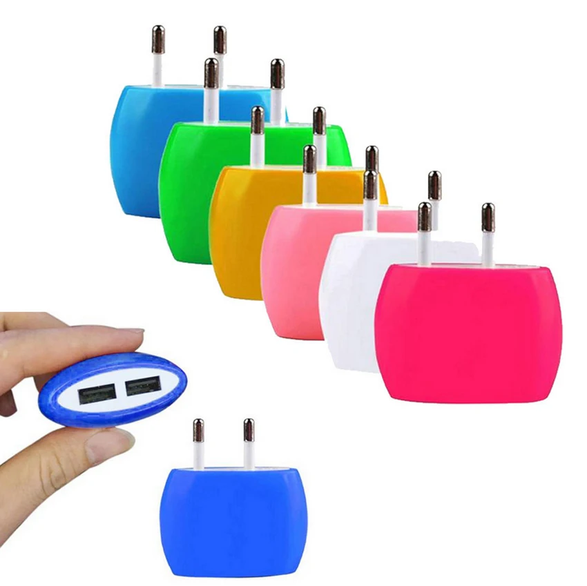 Универсальное сетевое зарядное устройство с двумя портами USB 2 А вилка стандарта