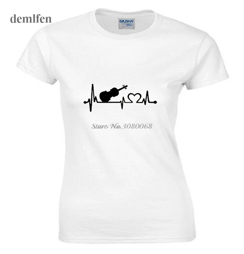 New Fashion Custom Printed T Shirts Women Short Sleeve O-Neck Tee The Violin Heartbeat T Shirt Top Quality Summer
New Fashion Custom Printed T Shirts Women Short Sleeve O-Neck Tee The Violin Heartbeat T Shirt Top Quality Summer