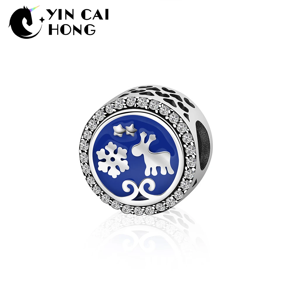 YCH 925 Sterling Silver Christmas Snowflakes Deer Blue Enamel Beads Charms Fit Bracelets Gifts For Women Fashion Jewelry Y7079
YCH 925 Sterling Silver Christmas Snowflakes Deer Blue Enamel Beads Charms Fit Bracelets Gifts For Women Fashion Jewelry Y7079