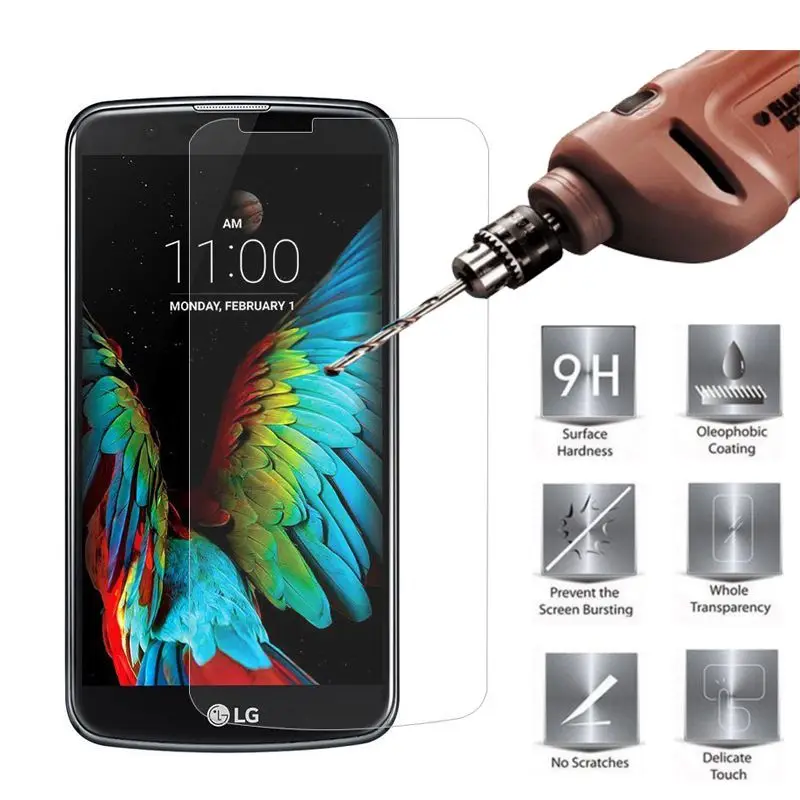 (Защищает не полностью) закаленное Стекло для LG K10 Screen Protector Защитная пленка на