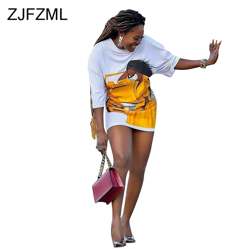 Character Print Casual T Shirt Dress For Women O Neck Three Quarter Sleeve Bandage Dress Summer Bodycon Plus Size Short Dresses
Character Print Casual T Shirt Dress For Women O Neck Three Quarter Sleeve Bandage Dress Summer Bodycon Plus Size Short Dresses