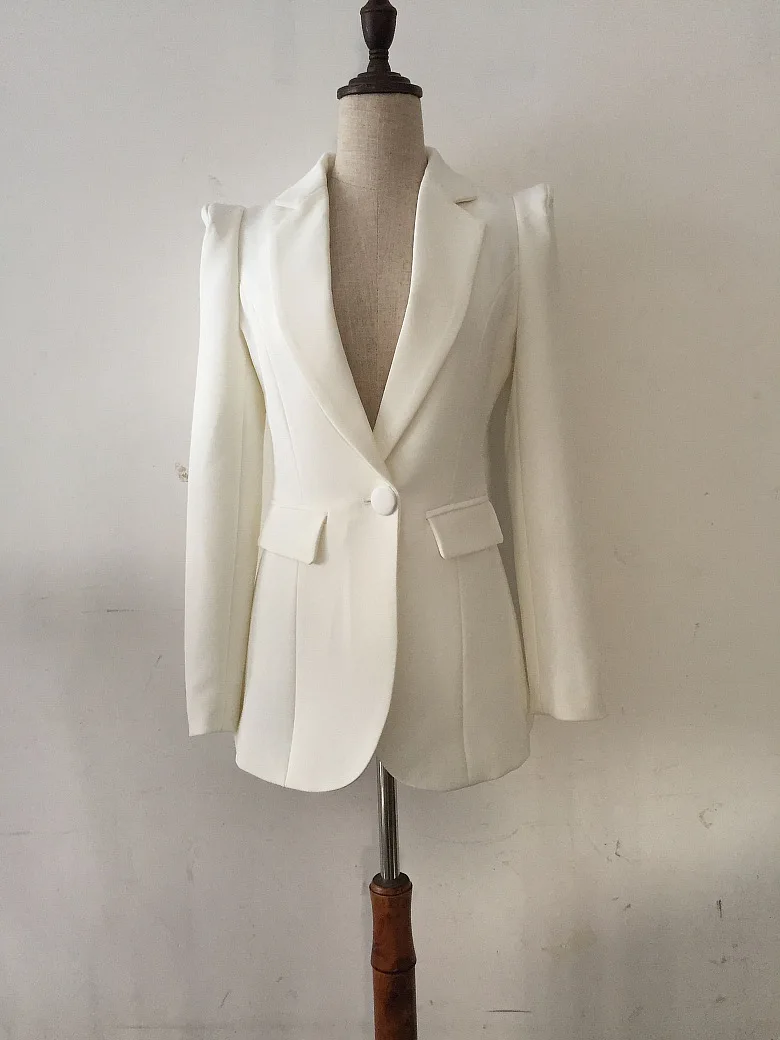 Top Quality Fashion Long Sleeve White V-neck Singe Button Jacket Slim Fashion Jacket
Top Quality Fashion Long Sleeve White V-neck Singe Button Jacket Slim Fashion Jacket