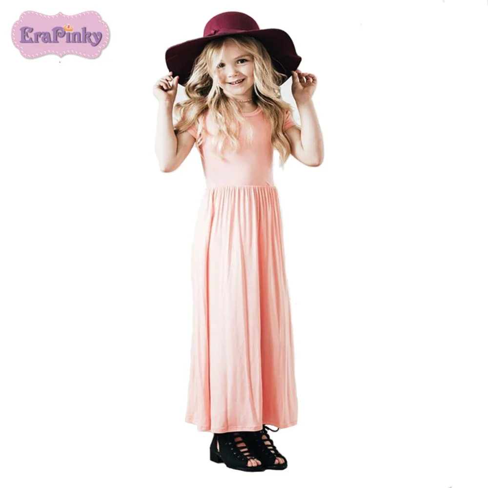 Erapinky платье для девочек лето 3 до 7 лет розовый Прямые Детские платья длинные