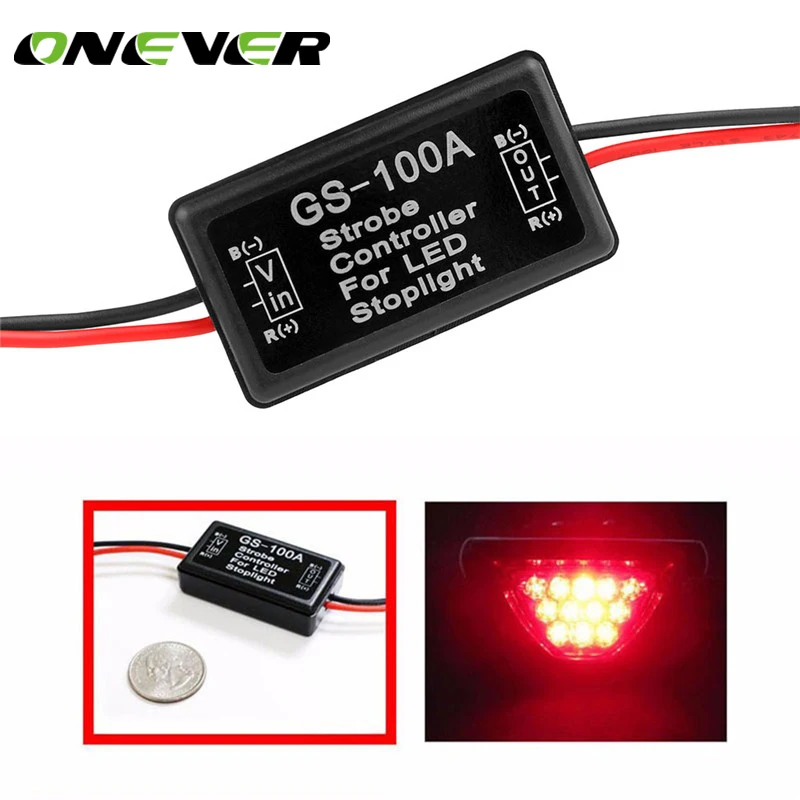 Onever Universal Flash Strobe Controller GS-100A Flasher Module for Vehicles Car LED Brake Stop Light Lamp Signal Light 12-24V
Onever Universal Flash Strobe Controller GS-100A Flasher Module for Vehicles Car LED Brake Stop Light Lamp Signal Light 12-24V