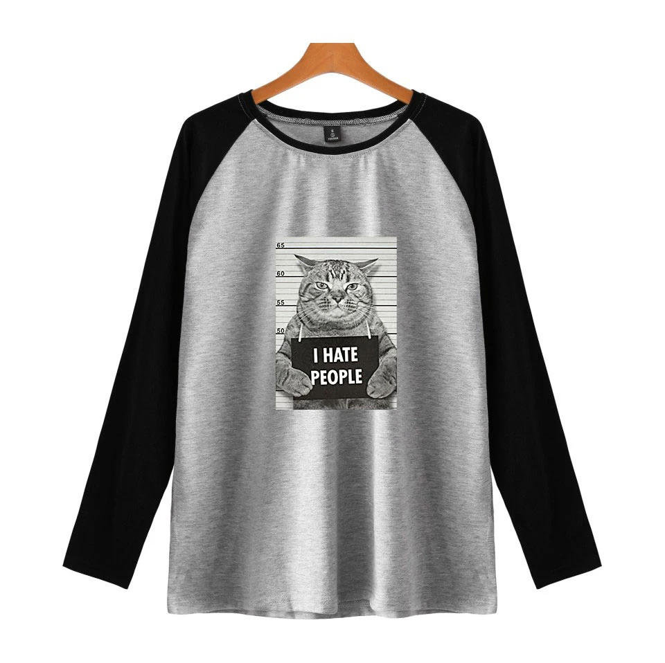 New kawaii leisure Harajuku women's 2018 hot long-sleeved I Hate People T-shirt print Kpop color double spell large size 4XL
New kawaii leisure Harajuku women's 2018 hot long-sleeved I Hate People T-shirt print Kpop color double spell large size 4XL