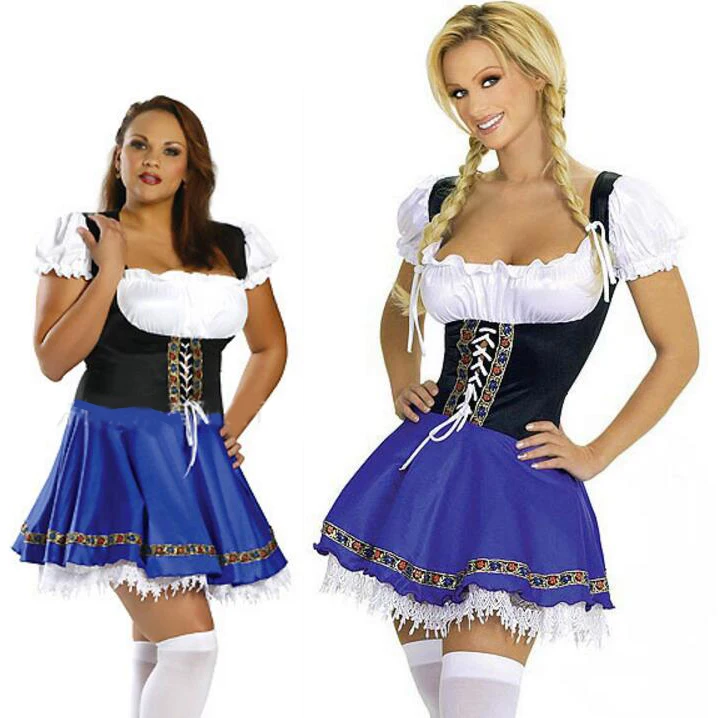 Fantasia Oktoberfest Costume Women Dirndl Maid Dress Germany Bavarian Cosplay Outfit Sexy Halloween Party Costumes 
Fantasia Oktoberfest Costume Women Dirndl Maid Dress Germany Bavarian Cosplay Outfit Sexy Halloween Party Costumes