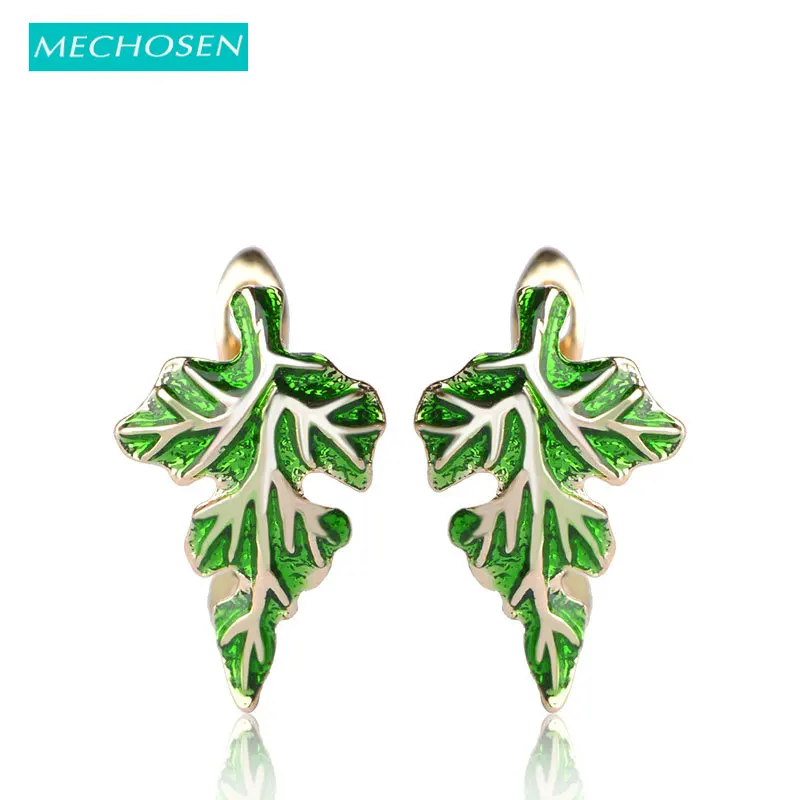 MECHOSEN Vivid Green Enamel Leaves Stud Earrings For Women Ear Piercing Gold-color Soft Copper Brinco English Lock Clasp Earring
MECHOSEN Vivid Green Enamel Leaves Stud Earrings For Women Ear Piercing Gold-color Soft Copper Brinco English Lock Clasp Earring
