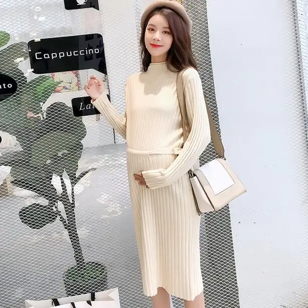 2018 Autumn Winter Maternity Long Sweaters Ties Waist Knitted Clothes for Pregnant Women Pregnancy Dress DF824
2018 Autumn Winter Maternity Long Sweaters Ties Waist Knitted Clothes for Pregnant Women Pregnancy Dress DF824