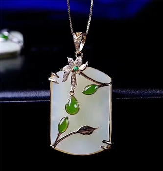 Koraba New Green Jade Flower S925 Sterling Silver Inlaid Natural Hetian White Jade Pendant Necklace Christmas Jewelry
Koraba New Green Jade Flower S925 Sterling Silver Inlaid Natural Hetian White Jade Pendant Necklace Christmas Jewelry