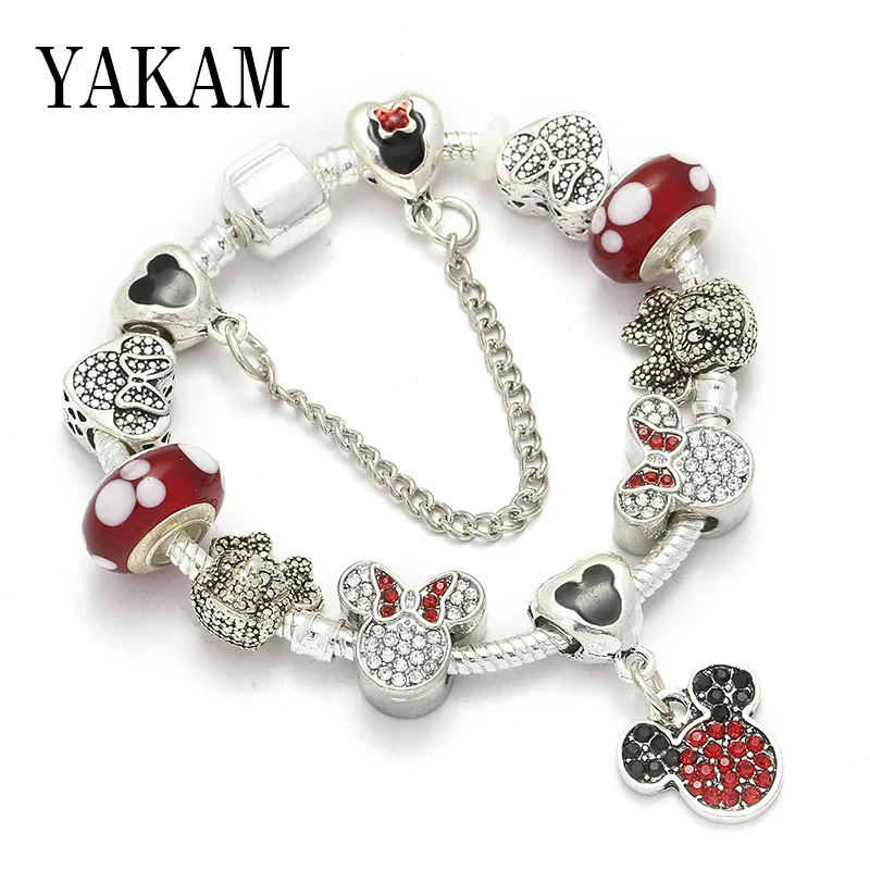 Red Black Clear CZ Mickey Pendant Luxury Brand Fit Original Europe Bracelet Minnie Clip Charms Beads Women Pulsera Gift Berloque
Red Black Clear CZ Mickey Pendant Luxury Brand Fit Original Europe Bracelet Minnie Clip Charms Beads Women Pulsera Gift Berloque