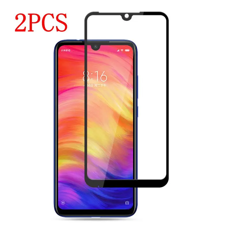 2PCS Full Cover Tempered Glass For Xiaomi Redmi Note 7 Screen Protector protective film glass | Мобильные телефоны и