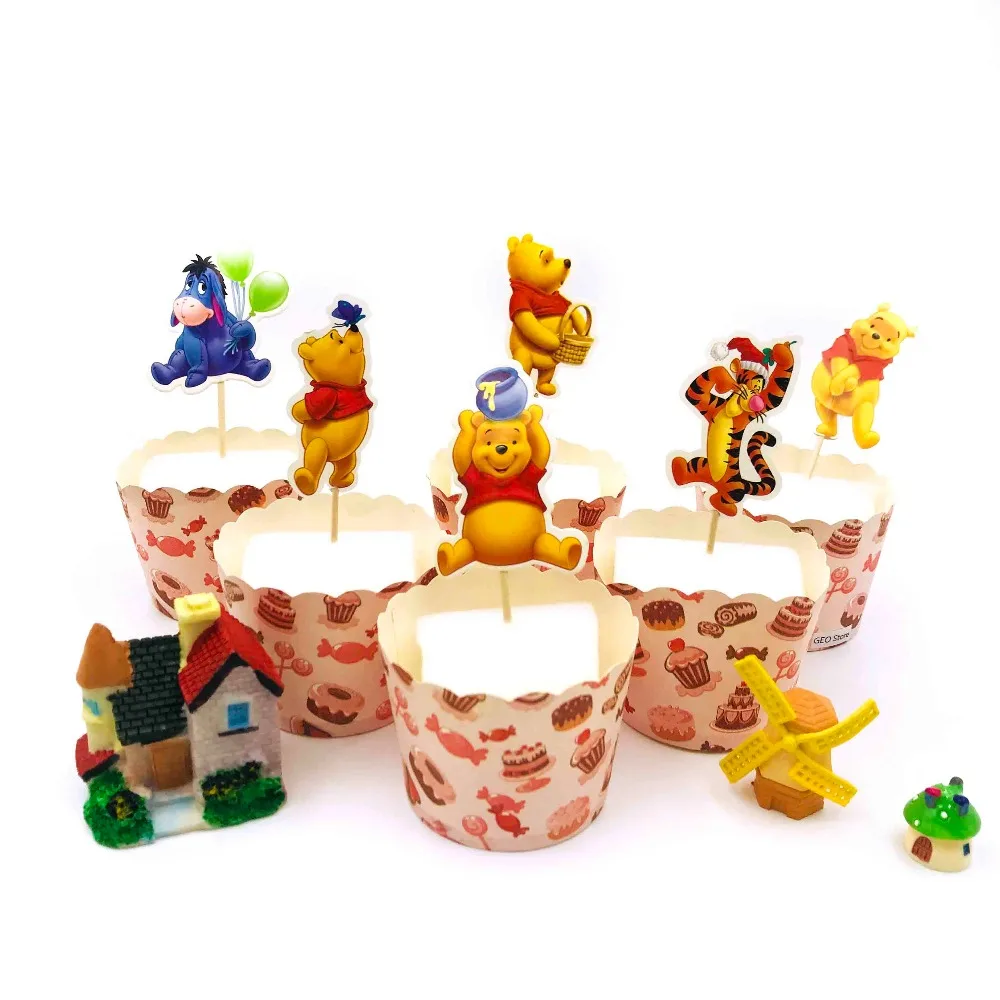 24pcs Winnie the pooh Cupcake Cake Topper Happy Birthday Cake Flags Stick For Family Birthday Party Baking Decoration Supplies
24pcs Winnie the pooh Cupcake Cake Topper Happy Birthday Cake Flags Stick For Family Birthday Party Baking Decoration Supplies