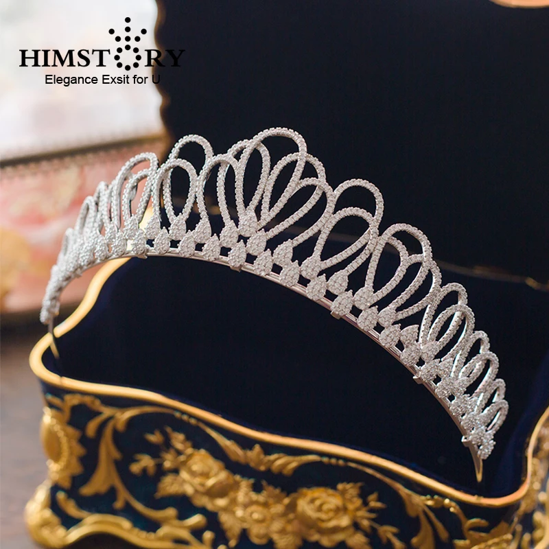 Himstory High-end Brides Clear Shinny AAA Cubic Zircon Crown Tiara Silver Hairbands Evening Party Festival Hair Accessories
Himstory High-end Brides Clear Shinny AAA Cubic Zircon Crown Tiara Silver Hairbands Evening Party Festival Hair Accessories