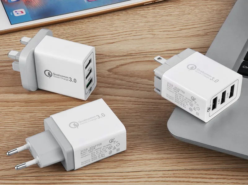 USB Wall Charger Quick Charge 3.0 Fast Mobile Phone Charger for iPhone Xiaomi Huawei Motorola US EU UK Plug USB Travel Adapter (12)