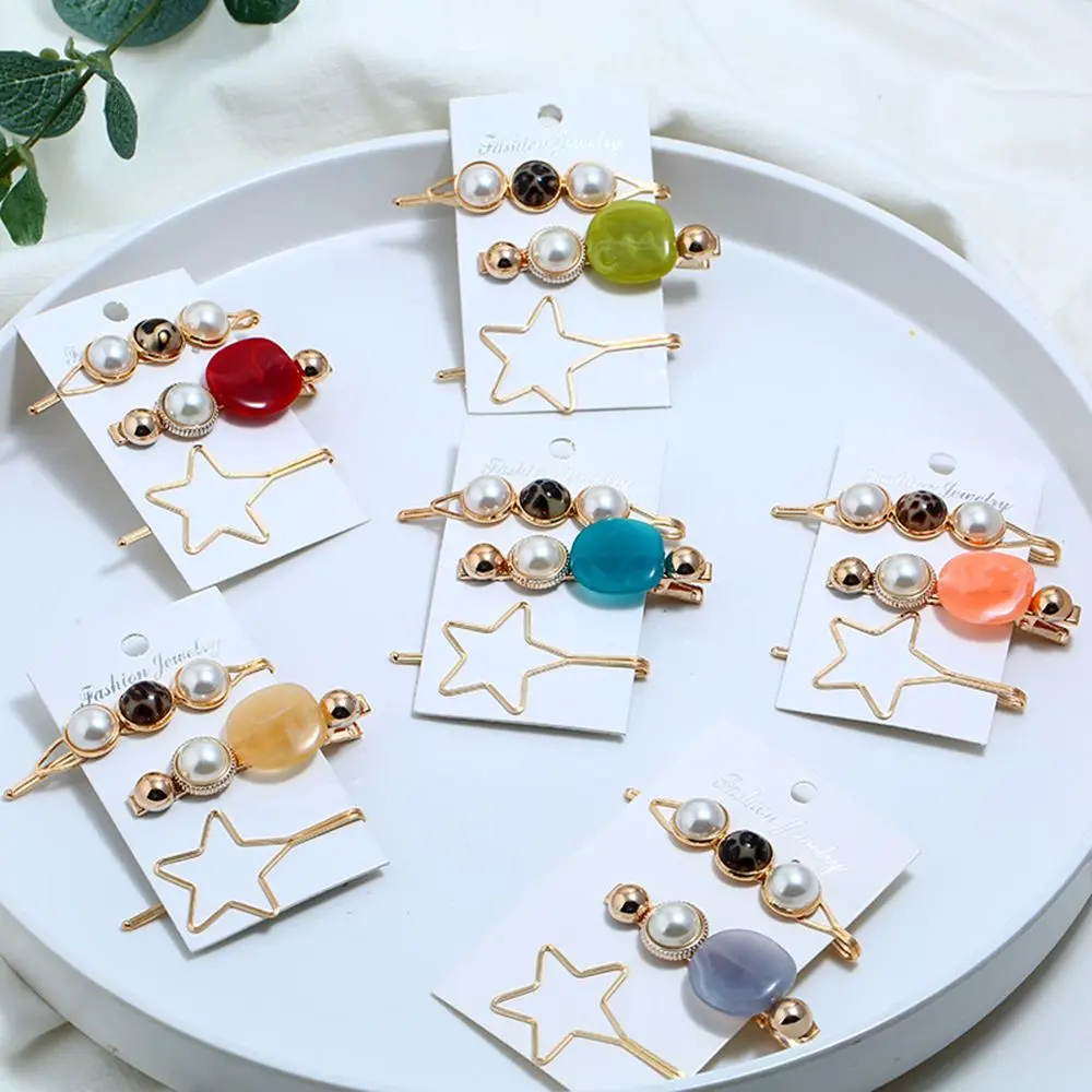 Fashion 3Pcs/Set Sweet Acrylic Acetate Bead Hairpins Simulation Pearl Metal Buttons Hair Clips Women Girls Hair Accessories
Fashion 3Pcs/Set Sweet Acrylic Acetate Bead Hairpins Simulation Pearl Metal Buttons Hair Clips Women Girls Hair Accessories