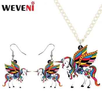 WEVENI Acrylic Floral Holly Flying Horse Unicorn Earrings Necklace Jewelry Sets For Women Girls Party Gift Trendy Wholesale
WEVENI Acrylic Floral Holly Flying Horse Unicorn Earrings Necklace Jewelry Sets For Women Girls Party Gift Trendy Wholesale