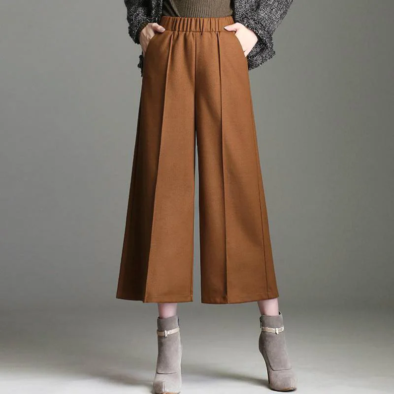Fall Winter Fashion Women Elastic High Waisted Loose Wide Leg Camel Black Wool Pants , Autumn 4xl Casual Woman Woolen Trousers
Fall Winter Fashion Women Elastic High Waisted Loose Wide Leg Camel Black Wool Pants , Autumn 4xl Casual Woman Woolen Trousers