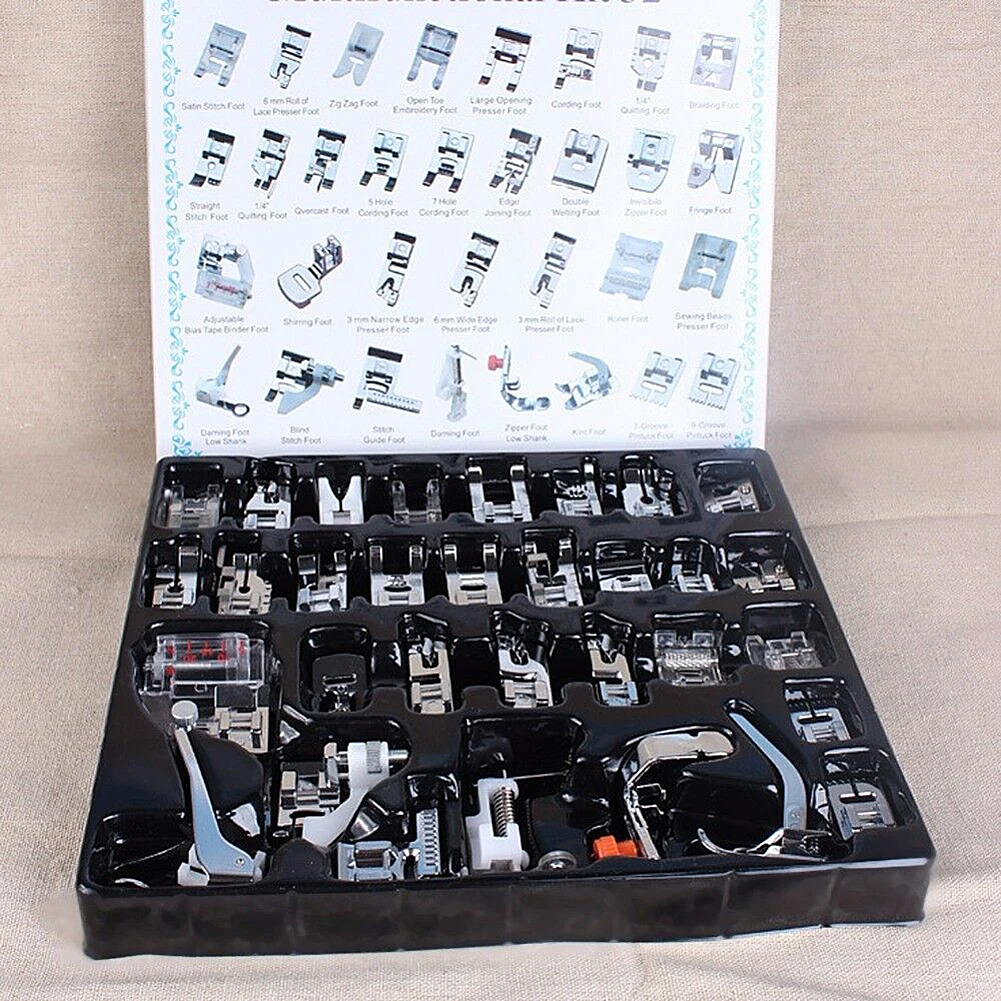 Sewing Machine Presser Foot Feet for Brother Singer Janome Presser Feet Braiding Blind Stitch Darning Accessories 32pcs/Set
Sewing Machine Presser Foot Feet for Brother Singer Janome Presser Feet Braiding Blind Stitch Darning Accessories 32pcs/Set