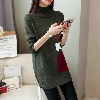 2018New koresn sweater full sleeved color matching sweater women half turtleneck casual pullover women sweater coat sueter mujer
2018New koresn sweater full sleeved color matching sweater women half turtleneck casual pullover women sweater coat sueter mujer
