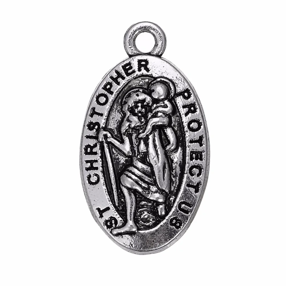 Skyrim Religious St Saint Christopher Protect Us Charm Antique Silver Plated Pendants For Prayer DIY Jewelry Accessories 10Pcs
Skyrim Religious St Saint Christopher Protect Us Charm Antique Silver Plated Pendants For Prayer DIY Jewelry Accessories 10Pcs