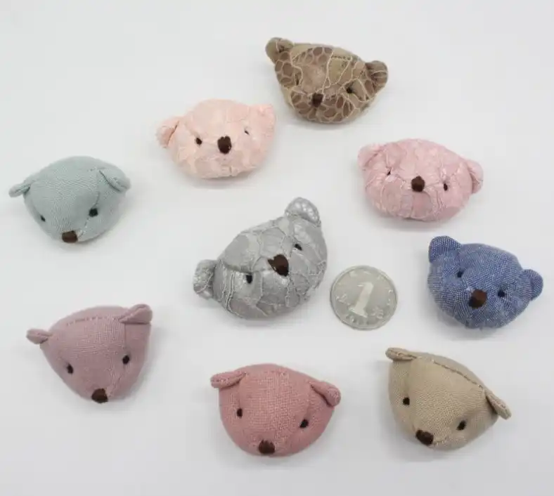 卸売 100 個 Diy レースクマヘッドかわいいミニクマぬいぐるみ手作りぬいぐるみ動物材料ミニ人形 Diy クラフト材料 Gooum